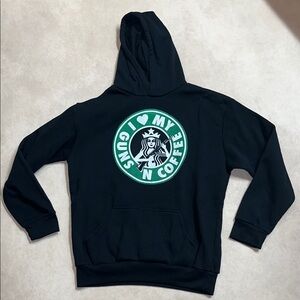 Pro 2nd Amendment I Love My Guns N Coffee Starbucks Parody Hoodie